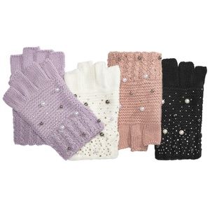 INC International Concepts Purple, White, Pink, and Black Fingerless Gloves